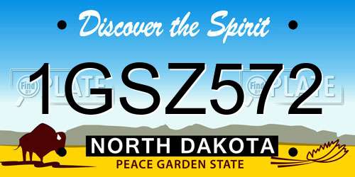 1GSZ572 North Dakota License Plate