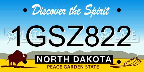 1GSZ822 North Dakota License Plate