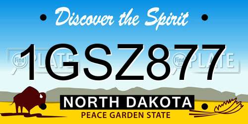 1GSZ877 North Dakota License Plate