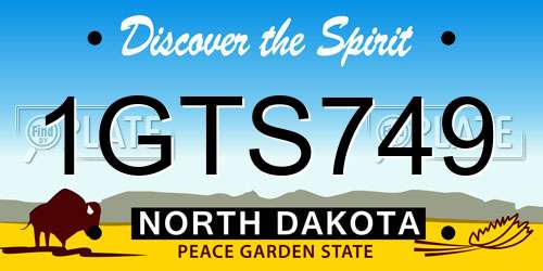 1GTS749 North Dakota License Plate