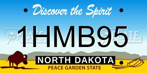 1HMB95 North Dakota License Plate