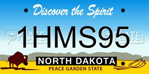 1HMS95 North Dakota License Plate