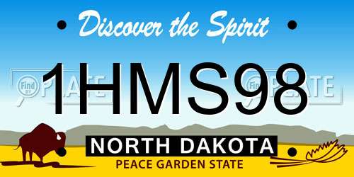 1HMS98 North Dakota License Plate