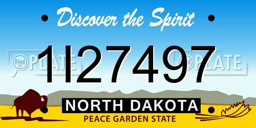 1I27497 North Dakota License Plate