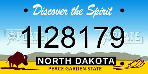 1I28179 North Dakota License Plate