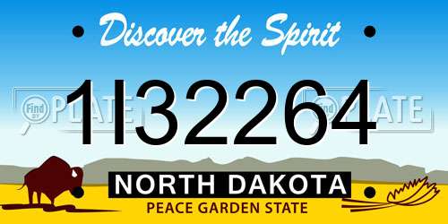 1I32264 North Dakota License Plate