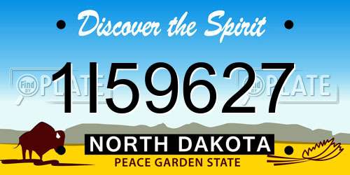 1I59627 North Dakota License Plate