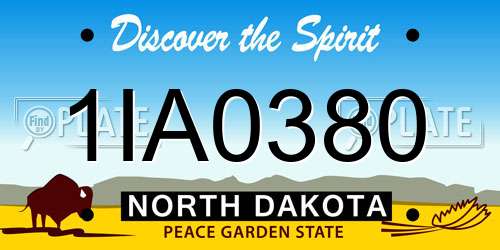 1IA0380 North Dakota License Plate