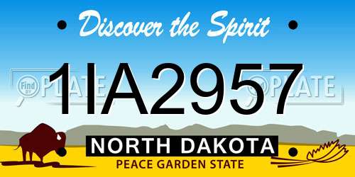 1IA2957 North Dakota License Plate