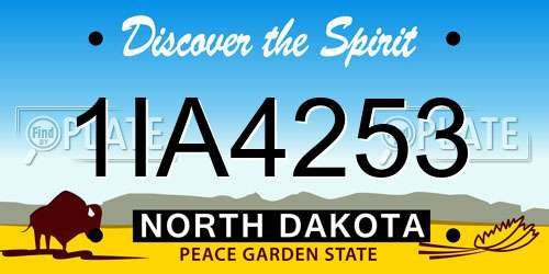 1IA4253 North Dakota License Plate