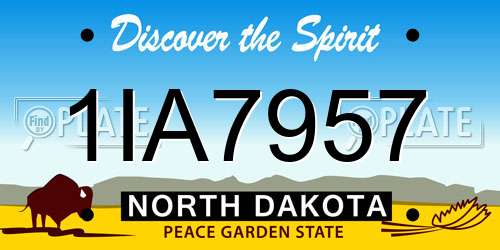 1IA7957 North Dakota License Plate