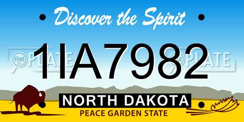 1IA7982 North Dakota License Plate