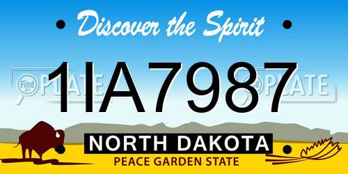 1IA7987 North Dakota License Plate