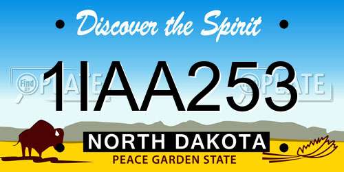 1IAA253 North Dakota License Plate