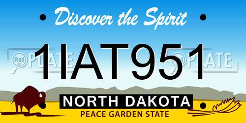 1IAT951 North Dakota License Plate