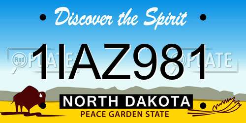 1IAZ981 North Dakota License Plate