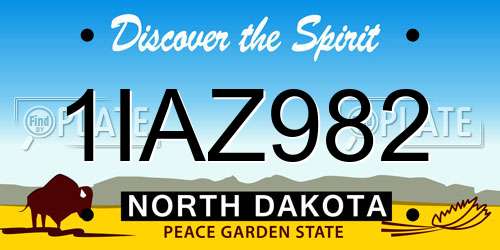 1IAZ982 North Dakota License Plate