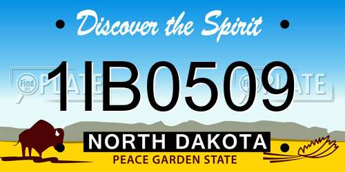 1IB0509 North Dakota License Plate