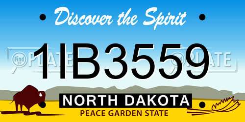 1IB3559 North Dakota License Plate