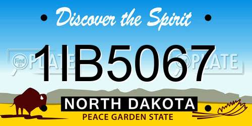 1IB5067 North Dakota License Plate