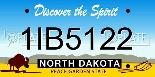 1IB5122 North Dakota License Plate