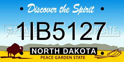 1IB5127 North Dakota License Plate