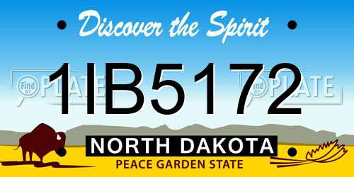 1IB5172 North Dakota License Plate