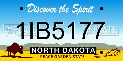 1IB5177 North Dakota License Plate