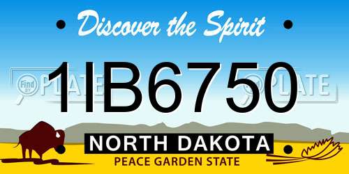 1IB6750 North Dakota License Plate