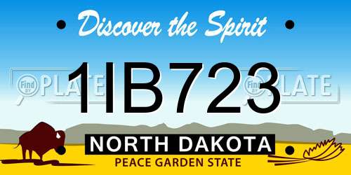 1IB723 North Dakota License Plate