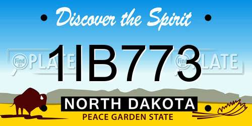 1IB773 North Dakota License Plate