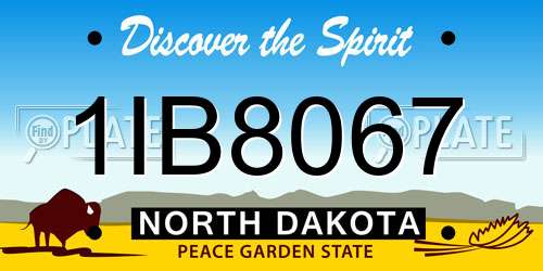 1IB8067 North Dakota License Plate