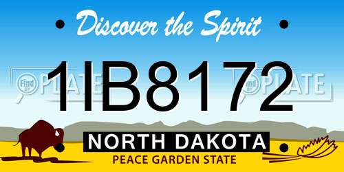 1IB8172 North Dakota License Plate
