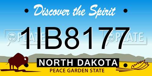 1IB8177 North Dakota License Plate