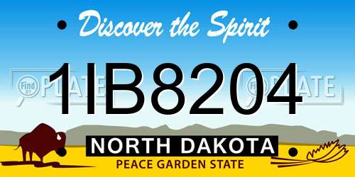 1IB8204 North Dakota License Plate