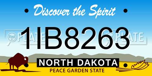 1IB8263 North Dakota License Plate