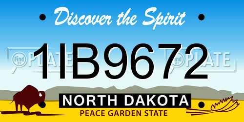 1IB9672 North Dakota License Plate