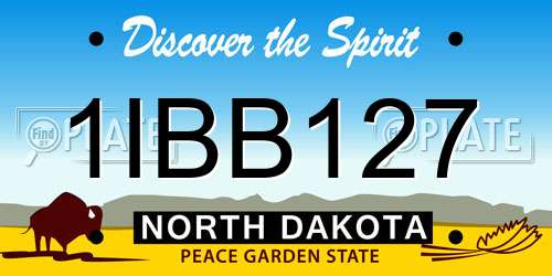 1IBB127 North Dakota License Plate