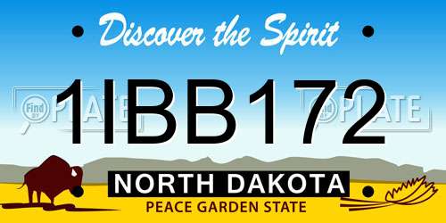 1IBB172 North Dakota License Plate