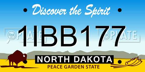 1IBB177 North Dakota License Plate
