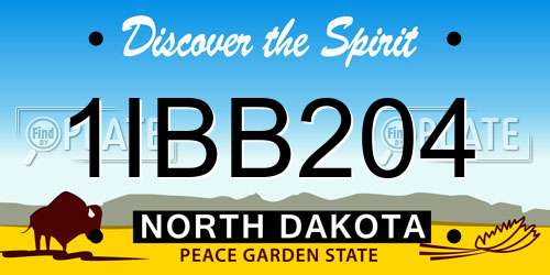 1IBB204 North Dakota License Plate