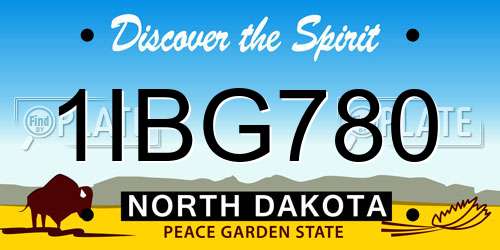 1IBG780 North Dakota License Plate