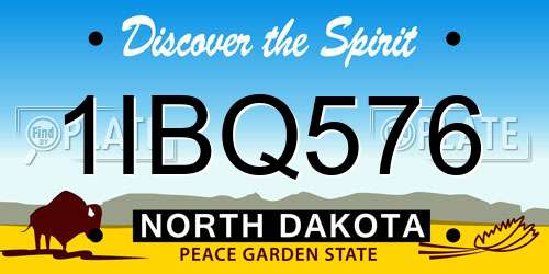 1IBQ576 North Dakota License Plate