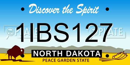 1IBS127 North Dakota License Plate