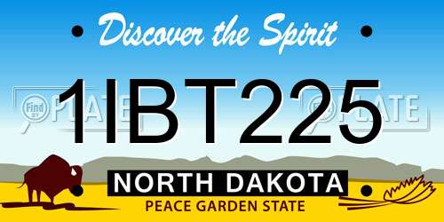 1IBT225 North Dakota License Plate
