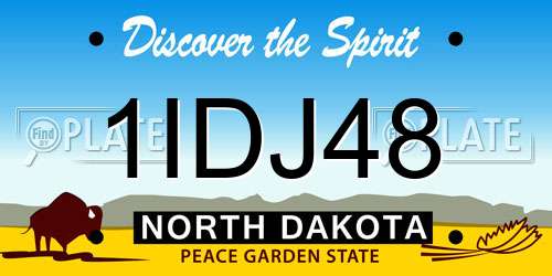 1IDJ48 North Dakota License Plate