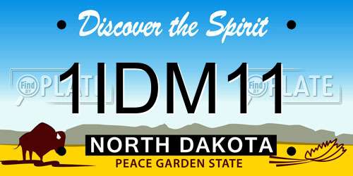 1IDM11 North Dakota License Plate