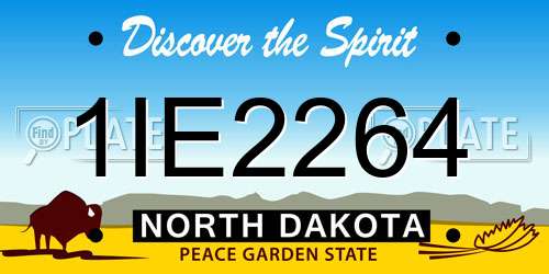 1IE2264 North Dakota License Plate