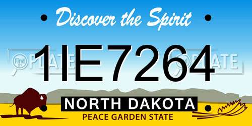 1IE7264 North Dakota License Plate