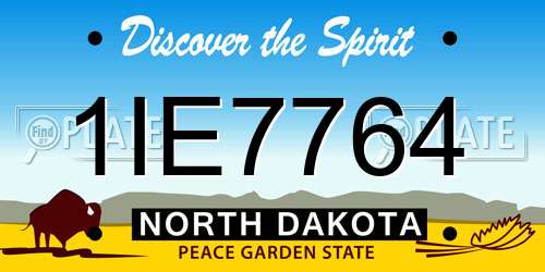1IE7764 North Dakota License Plate